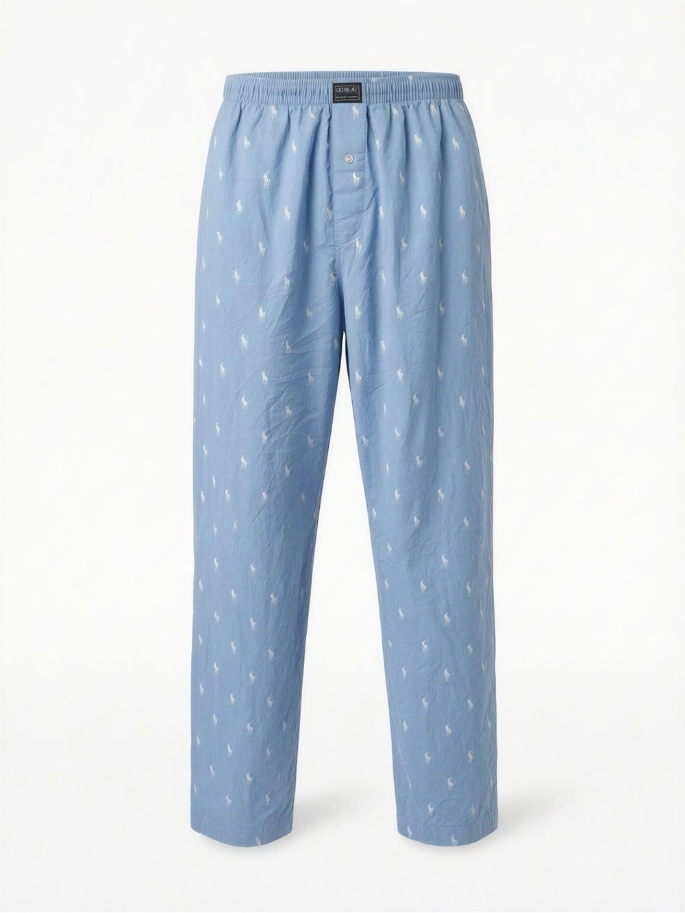 Polo by Ralph Lauren Light Blue Cotton Lounge Pants with White Pony Motif